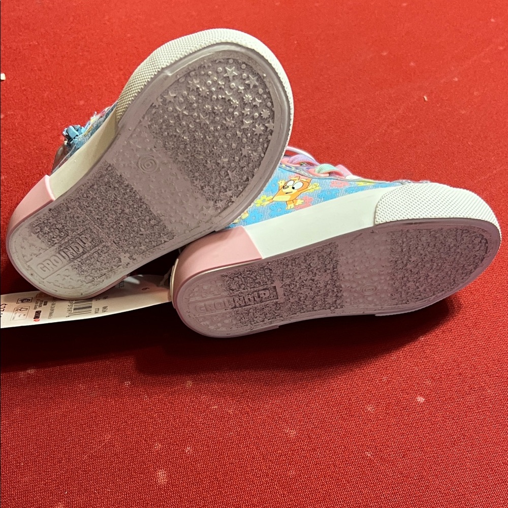 Sparkly Blue and Pink Kids Sneakers - Picture 2 of 6